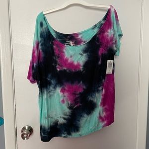 Off shoulder tie dye shirt Torrid 1